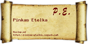 Pinkas Etelka névjegykártya